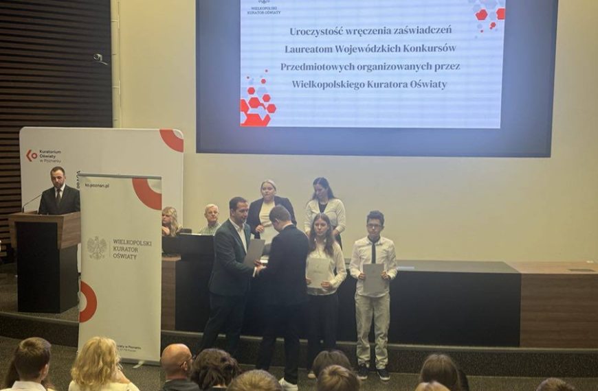 Uroczystość wręczenia zaświadczeń Laureatom Konkursu Wojewódzkiego.