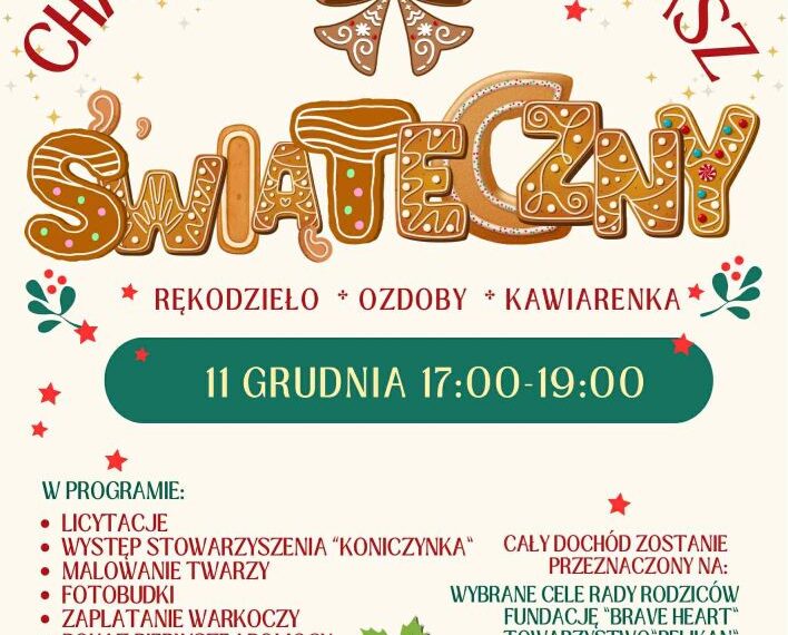 Charytatywny Kiermasz Świąteczny – 11 grudnia, godz. 17:00–19:00
